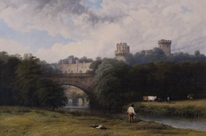 Warwick Castle, fra elven, 1842